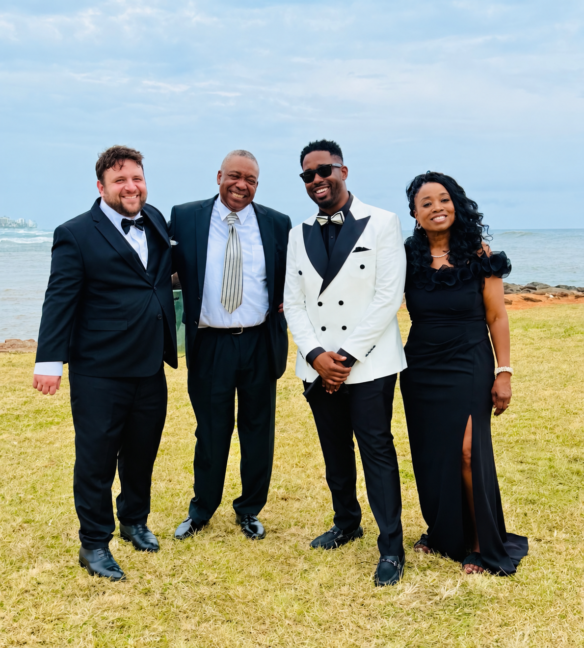 Eric Fisher and Tim Miles with Tim's parents at the wedding